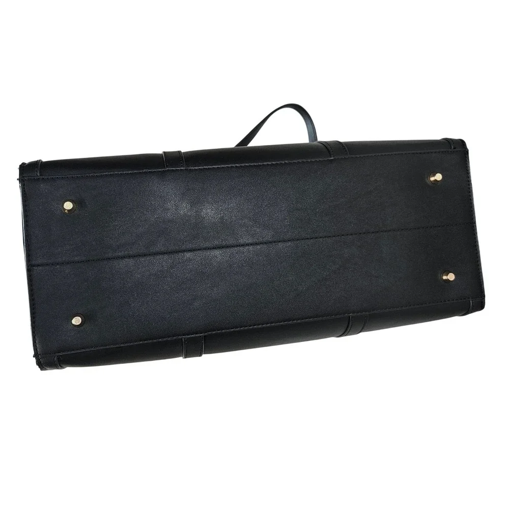 Lancash Black Structured Laptop Tote Bag for Women